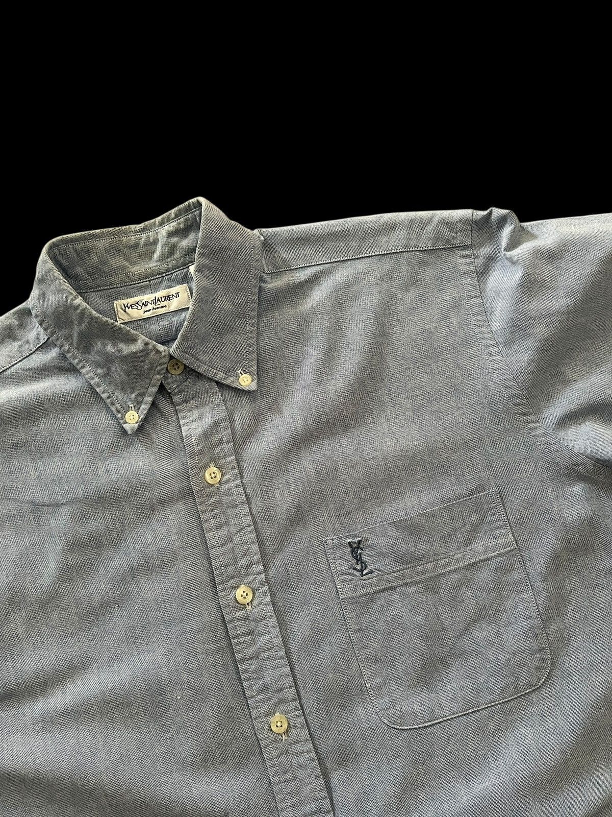 Yves Saint Laurent 1990s YSL Pour Homme Chambray Button Down Shirt Size US L / EU 52-54 / 3 - 7 Thumbnail