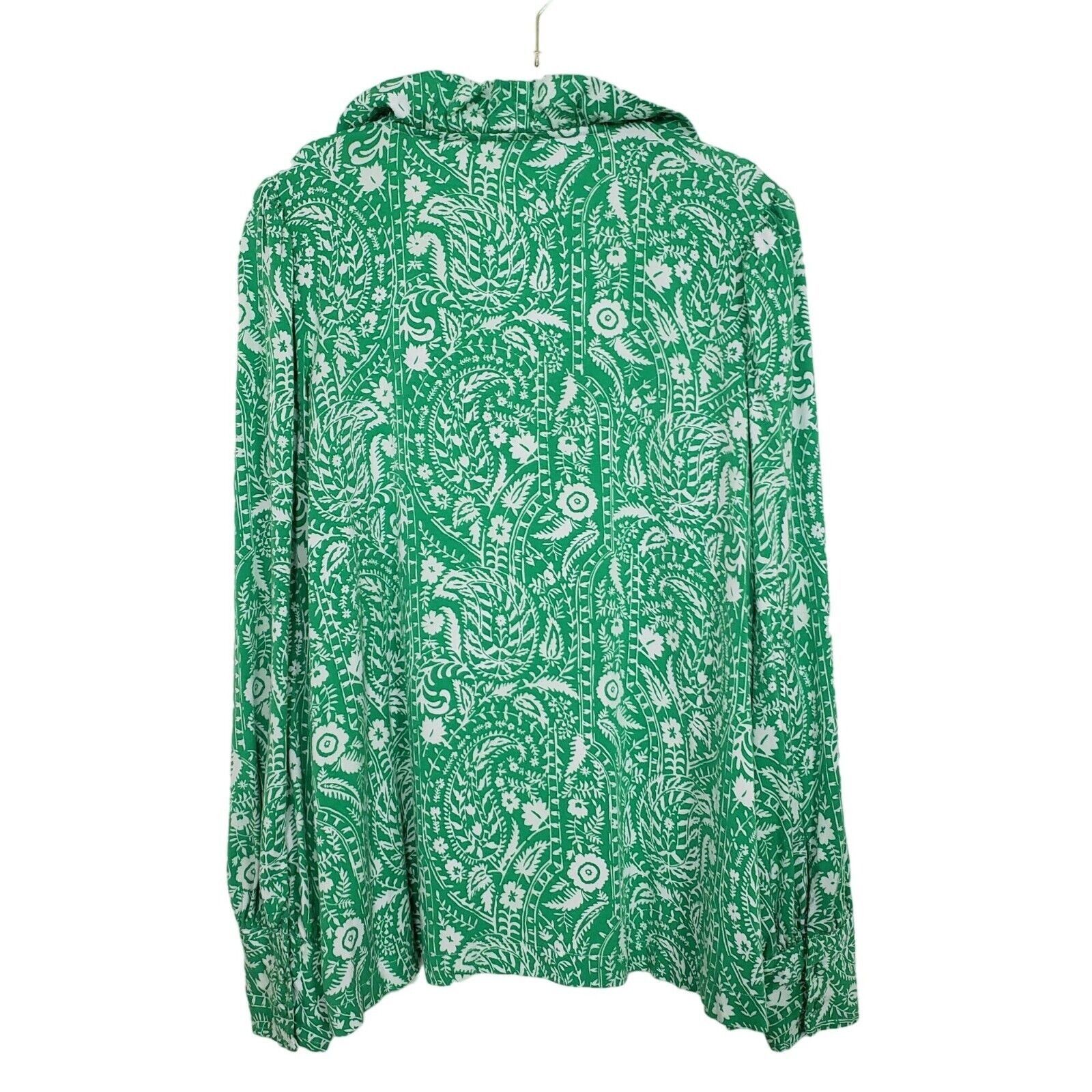 Designer Crown & Ivy Floral Paisley Blouse Womens Size XL Green Size XL / US 12-14 / IT 48-50 - 6 Thumbnail