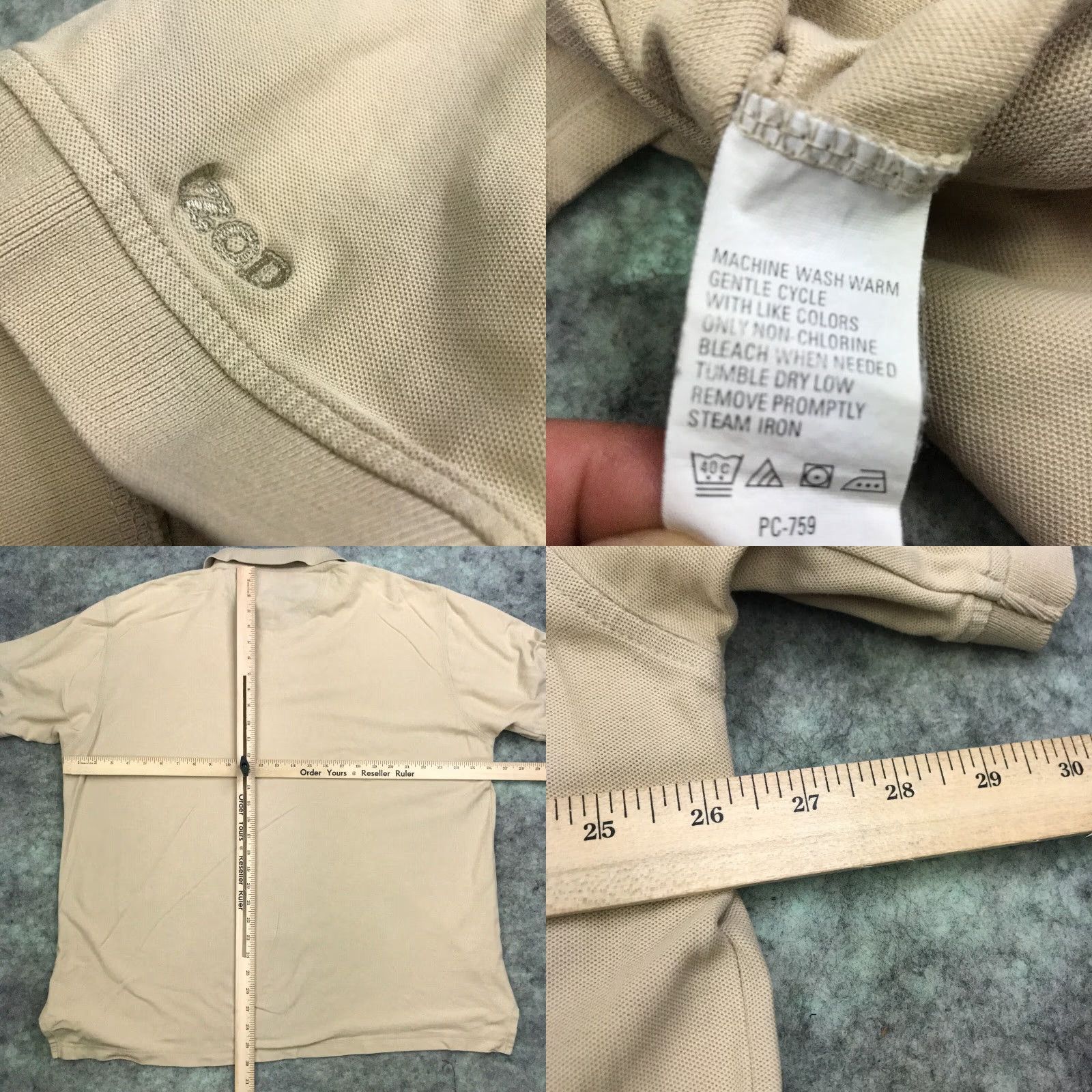 Izod IZOD Shirt Mens Extra Large Polo Golf Casual Business Pima Cotton Tan Size US XL / EU 56 / 4 - 8 Thumbnail