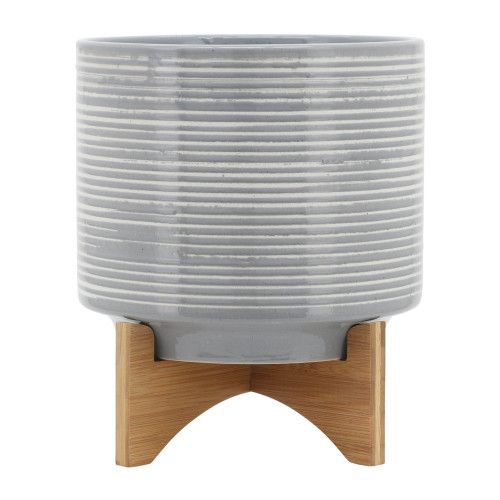 Designer × Homemade CERAMIC 10" PLANTER ON STAND, GRAY Size US L / EU 52-54 / 3 - 2 Thumbnail