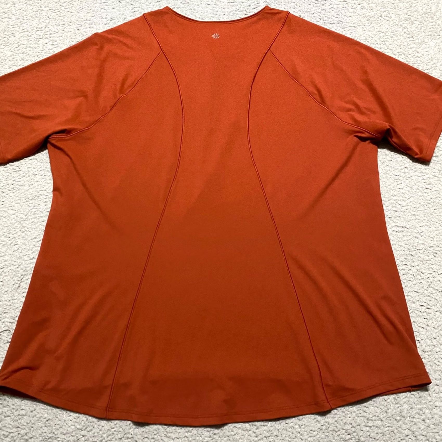Athleta Athleta Shirt Womens XL Orange Sunchaser 1/4 Zip Pullover Short Sleeve Pockets Size XL / US 12-14 / IT 48-50 - 2 Thumbnail