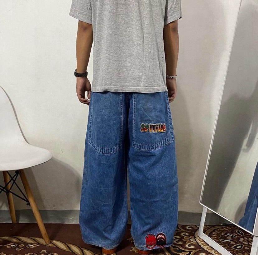Pre-owned Jnco X Southpole Y2k Spitfire Hip Hop Baggy Pants In Denim
