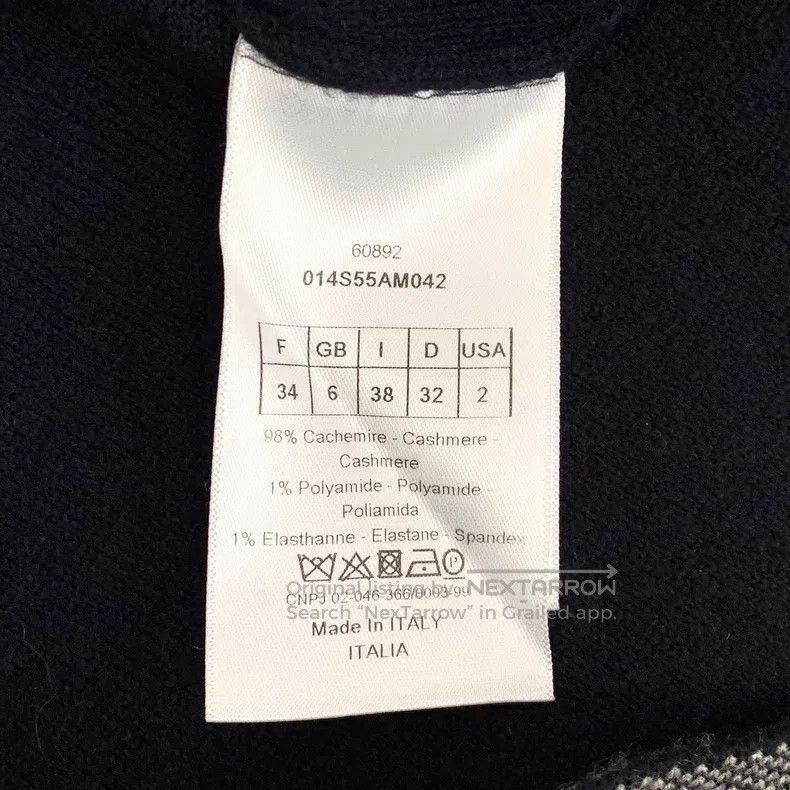 Dior Dior Black logo letter inlaid round-neck cashmere knit swe Size XXS / US 00 / IT 34 - 7 Thumbnail