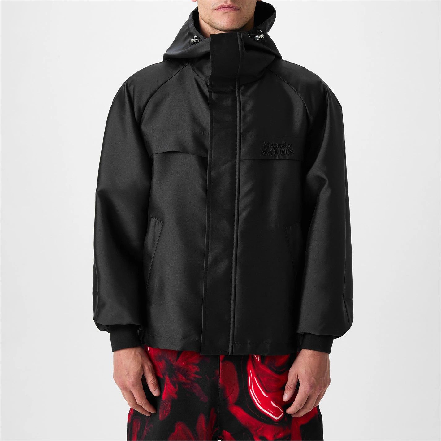 Alexander McQueen o1g2r1mq0326 Embroidered Logo Hooded Windbreaker Jacket Size US XL / EU 56 / 4 - 2 Thumbnail