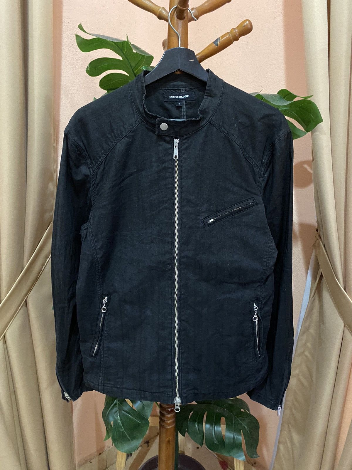 JACKROSE Jackrose Black Cotton Biker Jacket – Vintage Style Size US M / EU 48-50 / 2 - 3 Thumbnail