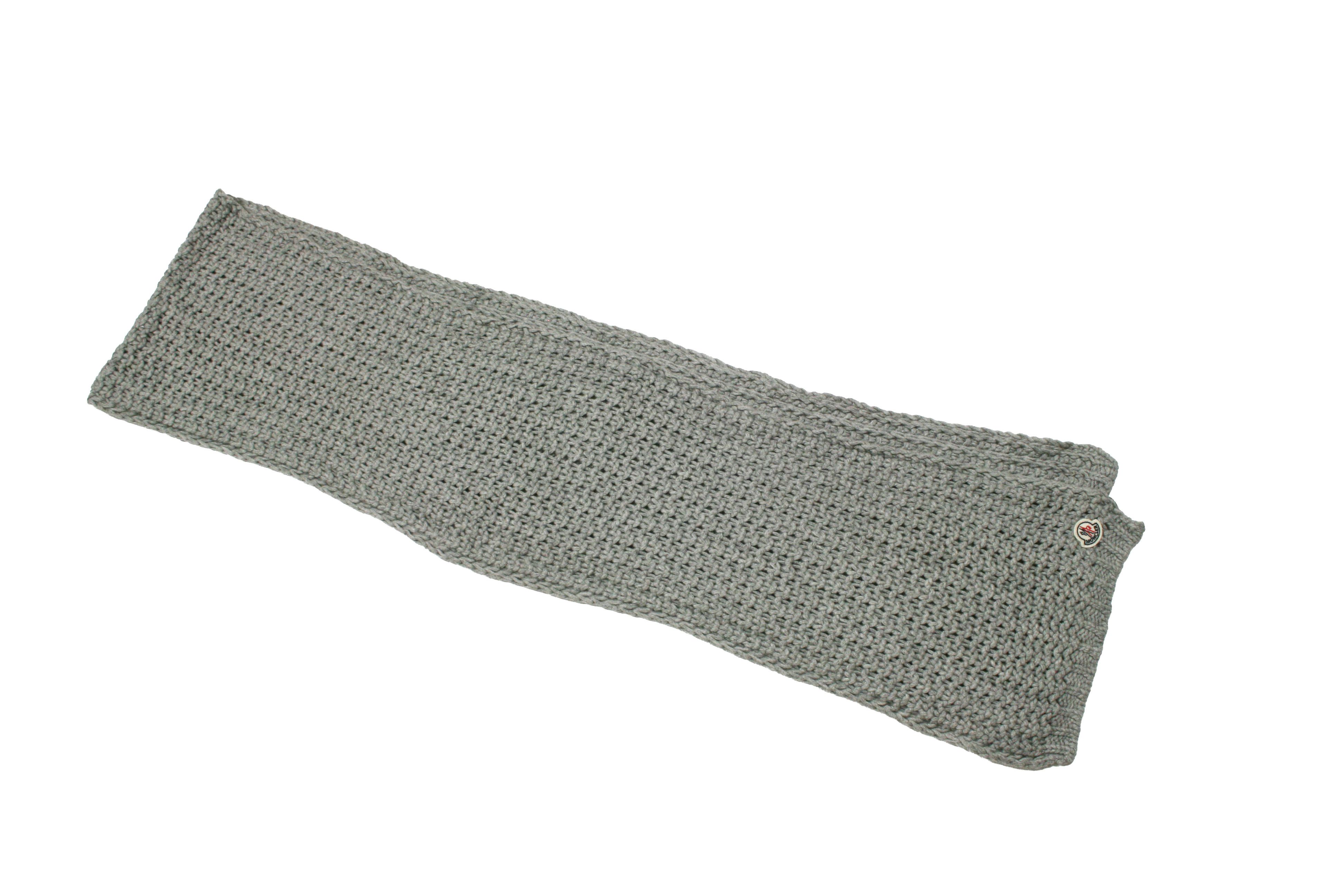 Moncler Logo Wool Knit Scarf Size ONE SIZE - 3 Thumbnail