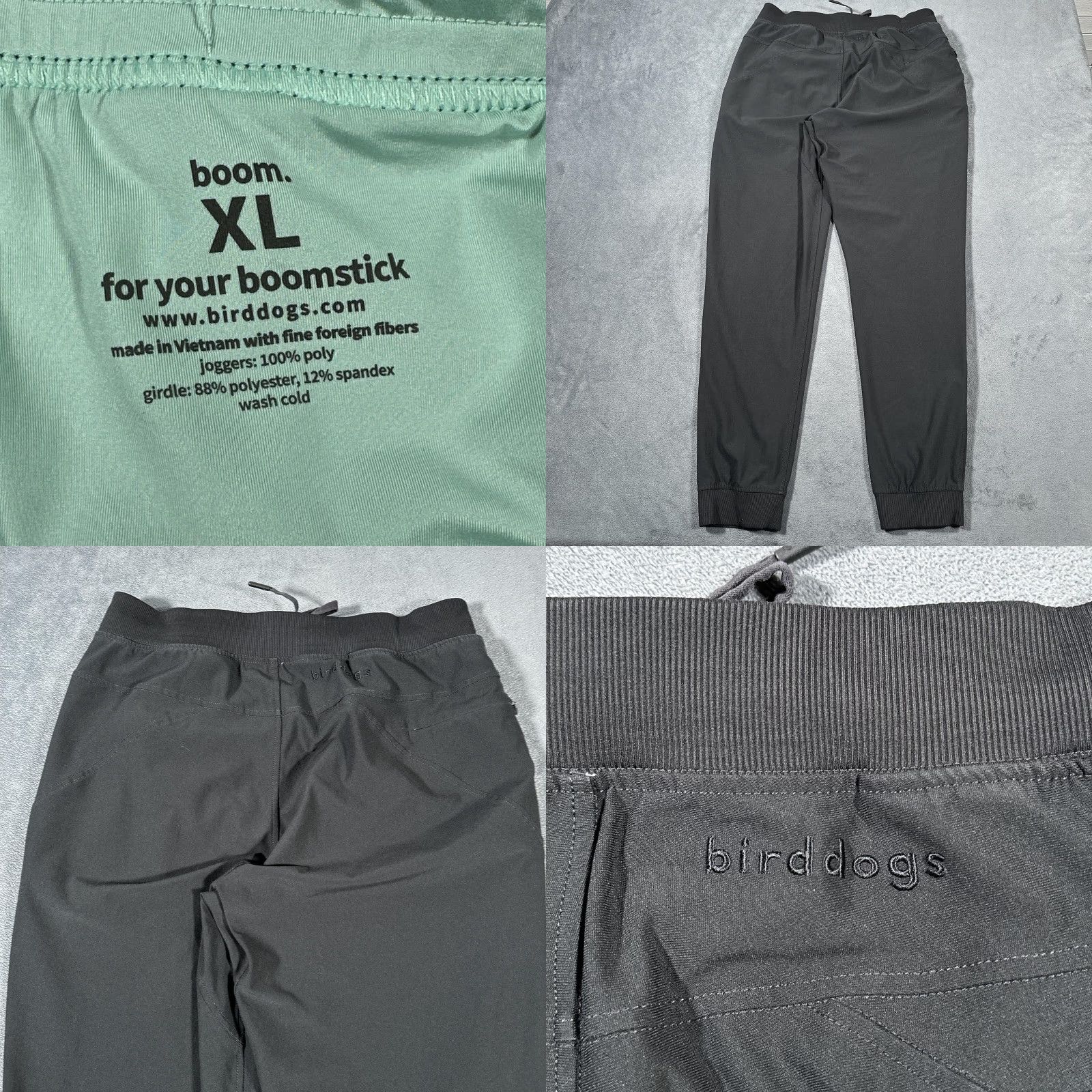 Vintage Birddogs Joggers Mens XL Black Built-In Liner Athletic Zip Pocket Pants Size US 36 / EU 52 - 8 Thumbnail