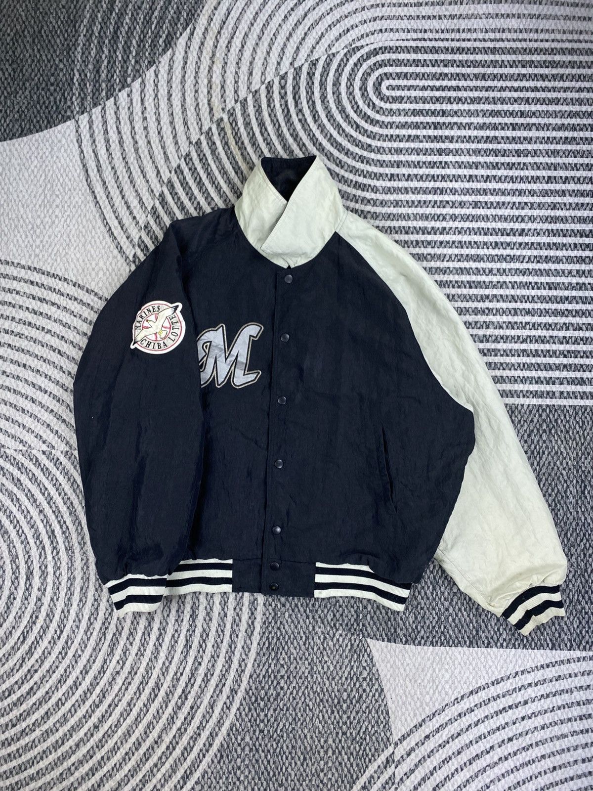 Asics Vtg Rawling By Asics Chiba Lotte Marines Varsity Jacket Size US XL / EU 56 / 4 - 5 Thumbnail