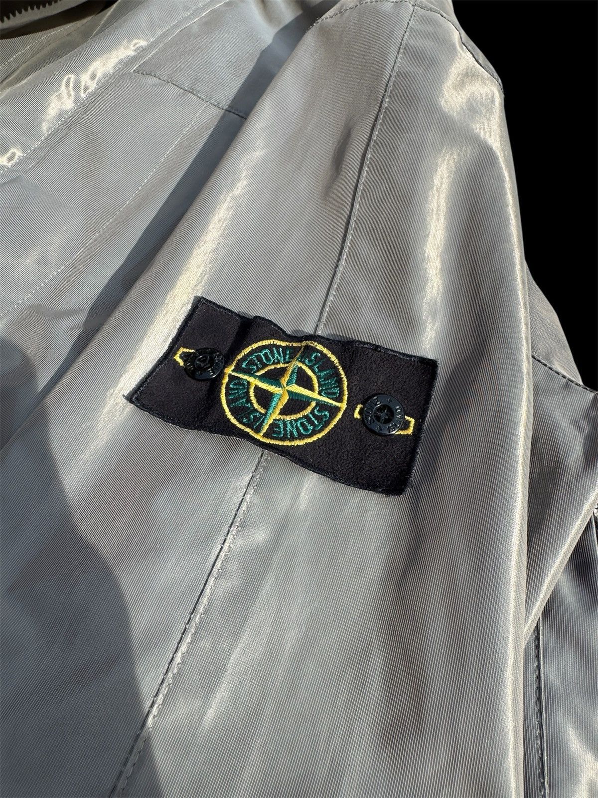 Stone Island 🩶 Stone Island Vintage Regenmantel/Jacke (M) Silbergrau Size 50R - 11 Thumbnail