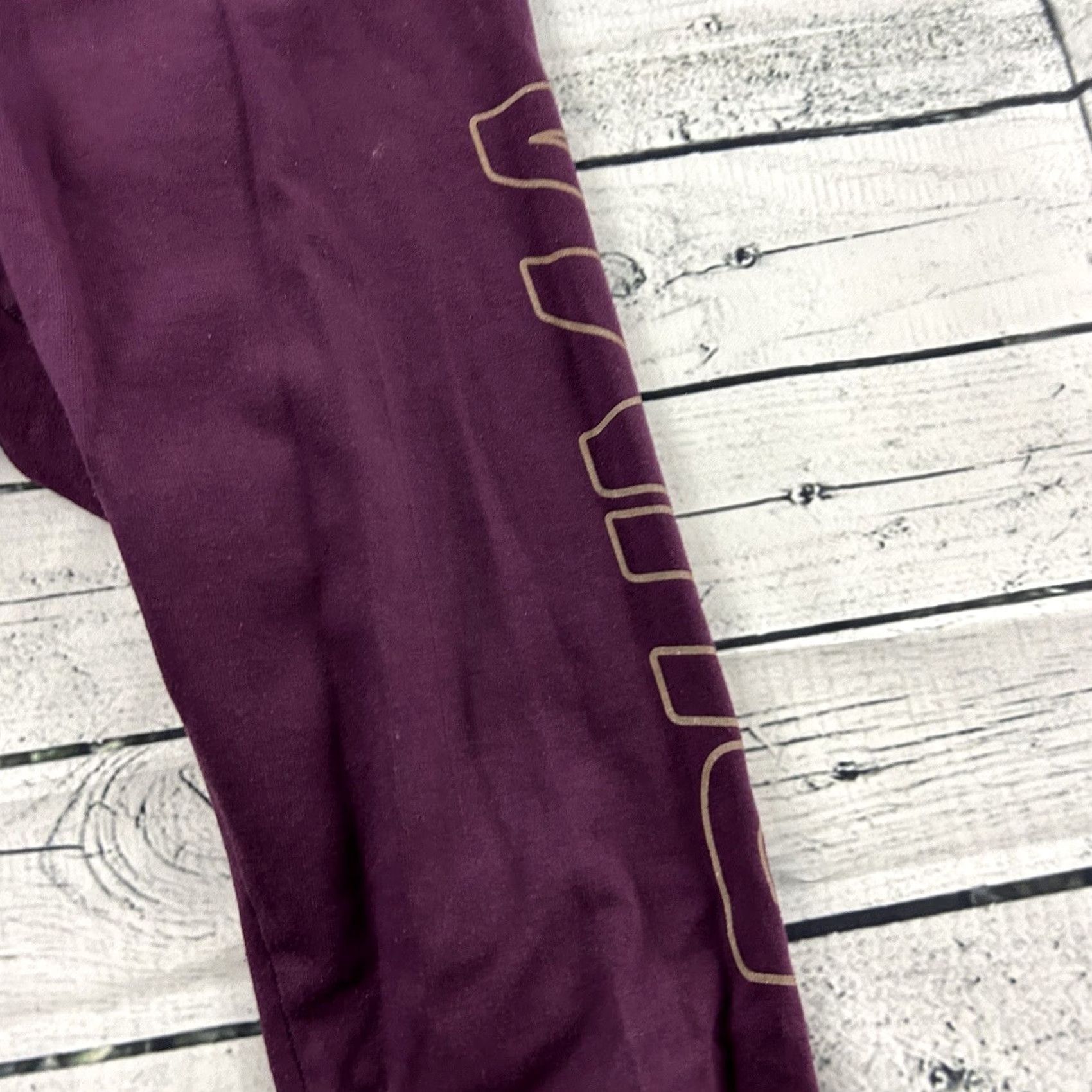 Puma Puma Cotton Full Length Athletic Yoga Pants Womens XS Maroon Size 26" / US 2 / IT 38 - 2 Thumbnail