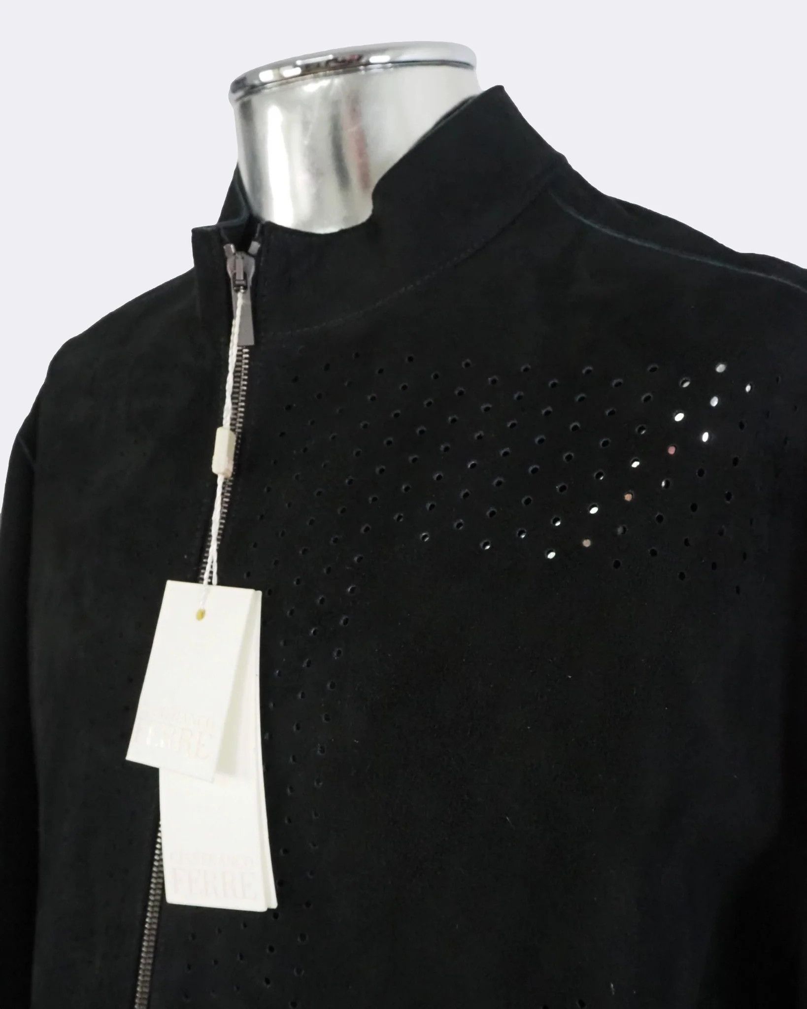 Gianfranco Ferre Men's Gianfranco Ferre Perforated Suede leather Jacket $1150 Size US XXL / EU 58 / 5 - 7 Thumbnail