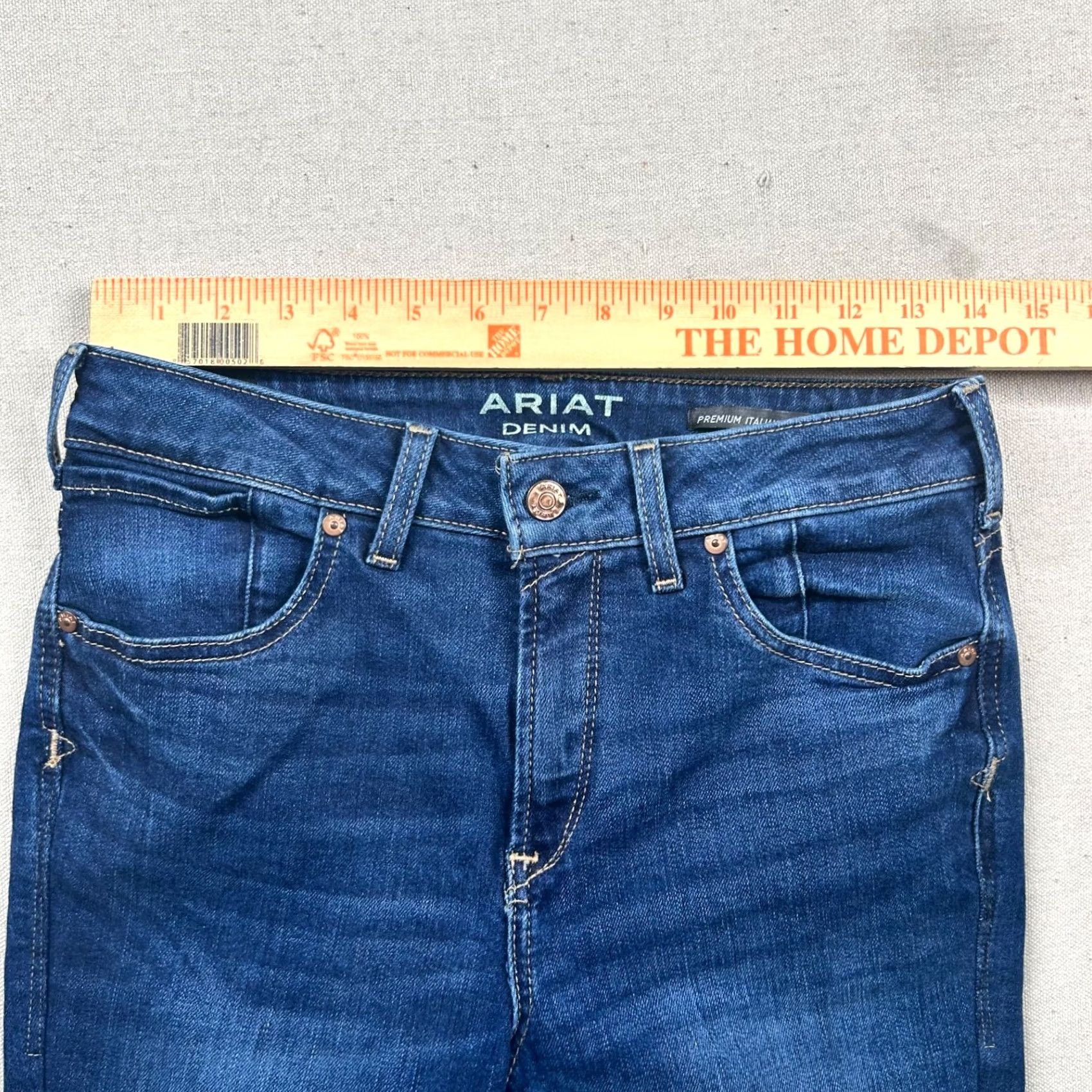 Ariat Ariat Jeans Womens High Rise Skinny Capri Premium Italian Denim Equestrian Blue Dark 28R Size 28" / US 6 / IT 42 - 6 Thumbnail