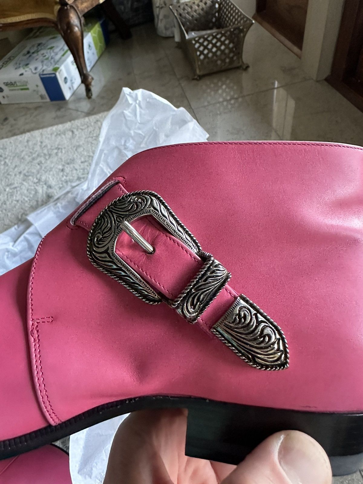 Saint Laurent Paris Grail SS14 Saint Laurent Duckies Pink double buckle Hedi Size US 8.5 / EU 41-42 - 16 Thumbnail