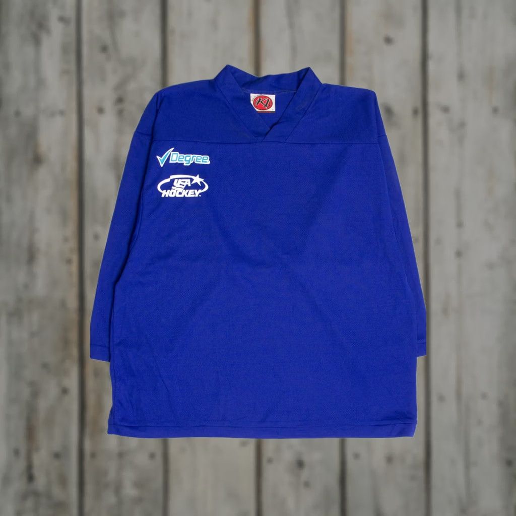 Vintage VINTAGE K1 Sportswear Blue USA Hockey Jersey T-Shirt Large Unisex Adults Mens Women? Size US L / EU 52-54 / 3 - 1 Thumbnail