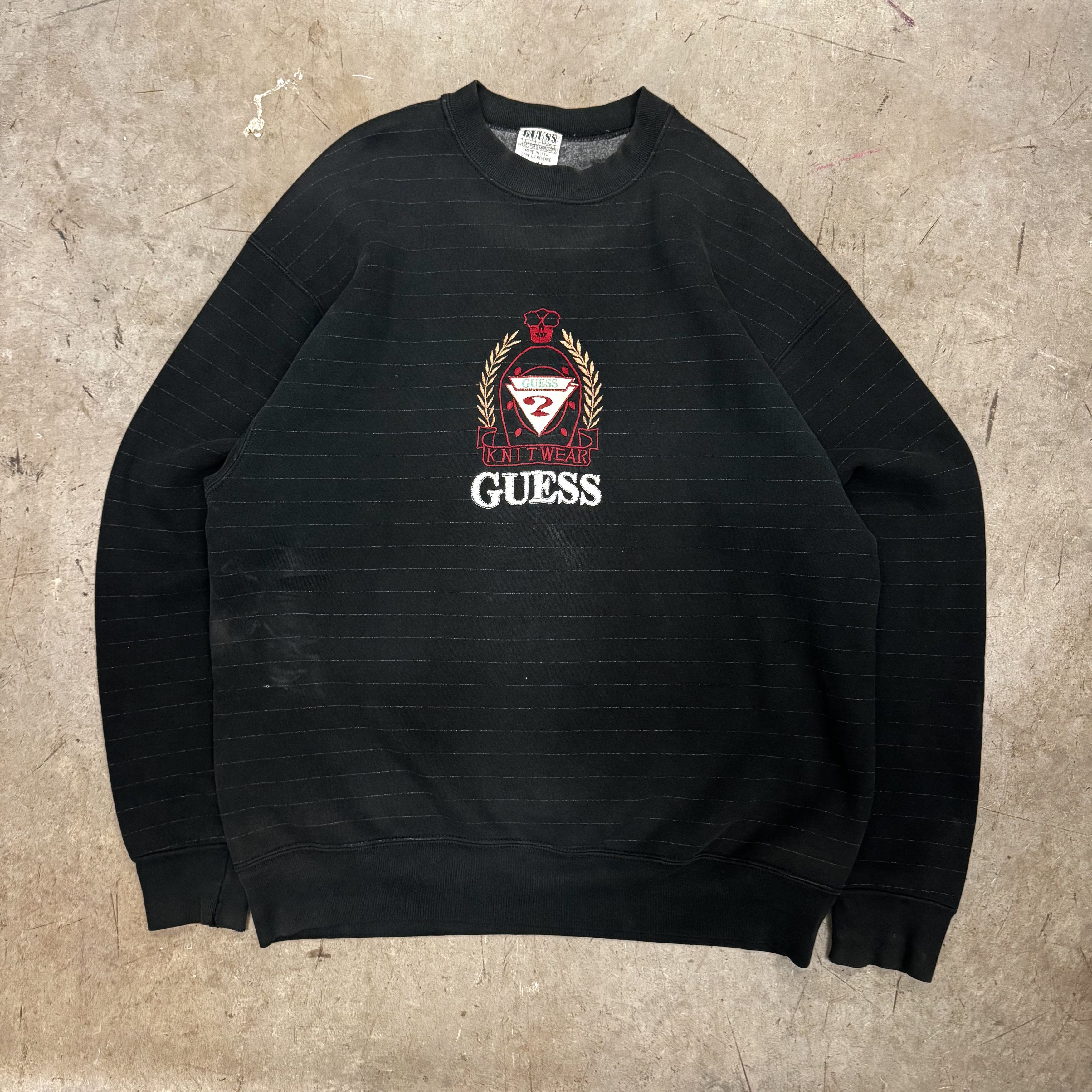 Guess VTG 90s Guess Knitwear Heavyweight Sweatshirt Embroidered Size US XL / EU 56 / 4 - 1 Thumbnail