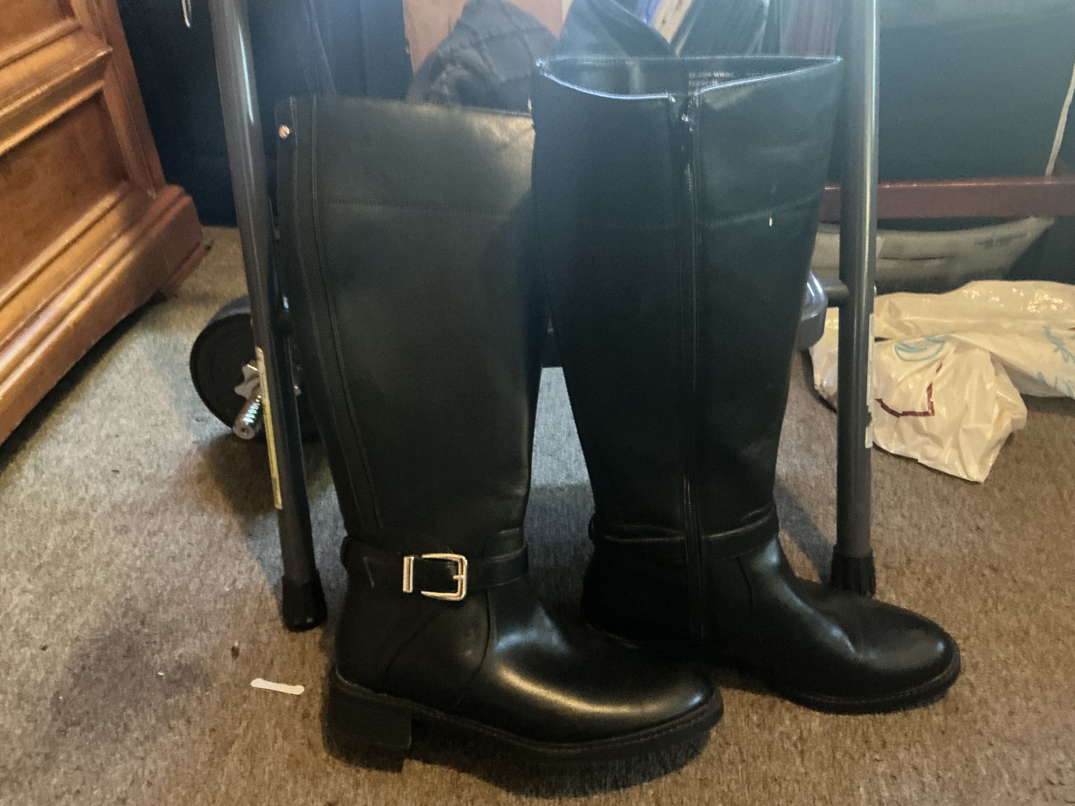 Other Kelly & Katie Black Leather Knee-High Boots 7.5 Size US 7.5 / IT 37.5 - 10 Thumbnail