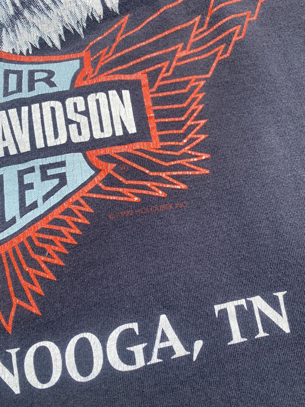 Harley Davidson Vintage 1992 Harley Davidson Milwaukee Big Eagle Faded Tee Size US L / EU 52-54 / 3 - 9 Thumbnail