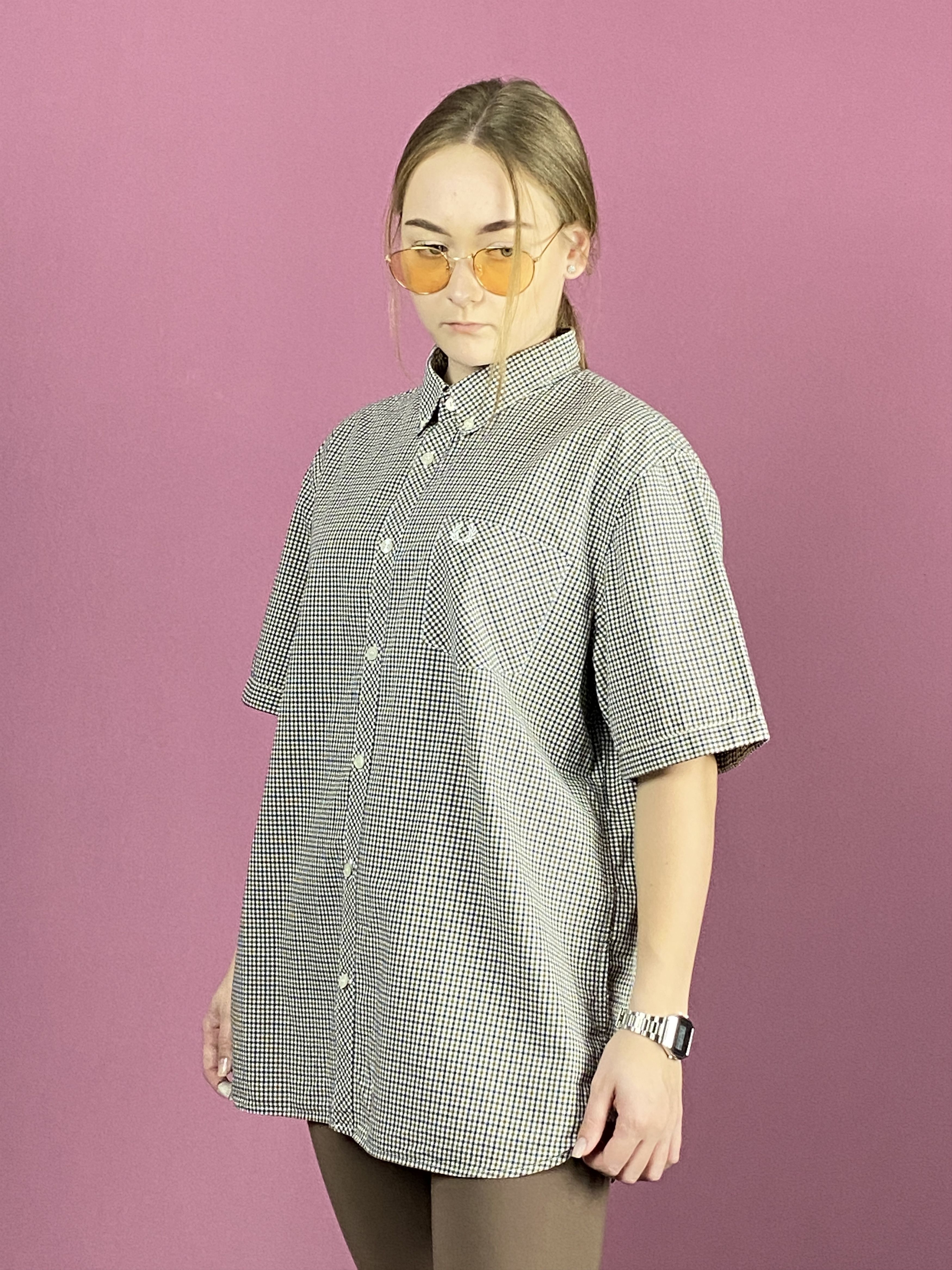 Fred Perry × Vintage Fred Perry Vintage Women's Short Sleeve Check Shirt - XL Size XL / US 12-14 / IT 48-50 - 2 Thumbnail