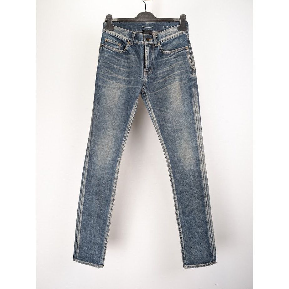 Saint Laurent Paris o1rshd1 Skinny 5 Pockets Low Pants in Winter Sky Blue Size US 29 - 1 Thumbnail