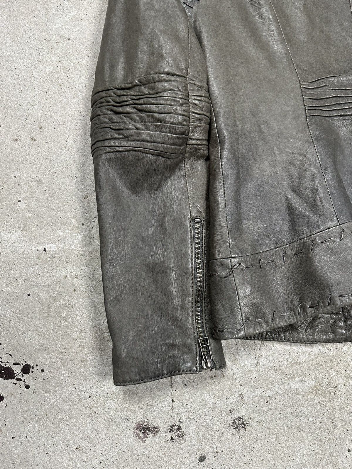 Japanese Brand Vintage Y2K Gray Genuine Leather Biker Moto Style Jacket Size XS / US 0-2 / IT 36-38 - 11 Thumbnail