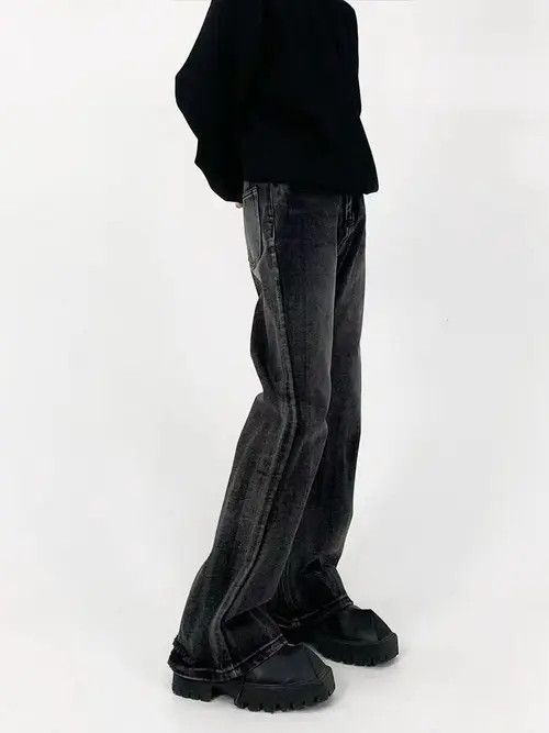 VIBE Vintage washed distressed straight leg loose bootcut jeans Size US 34 / EU 50 - 5 Thumbnail