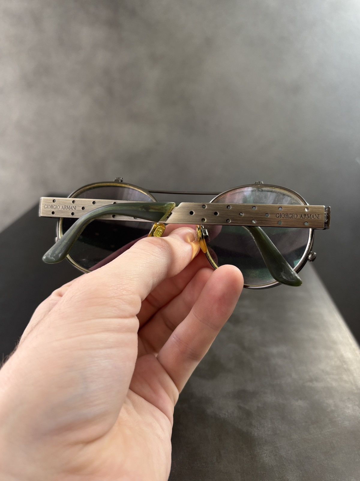 Giorgio Armani Vintage Giorgio Armani Sunglasses Frames Flip Up Glasses 657 Size ONE SIZE - 11 Thumbnail