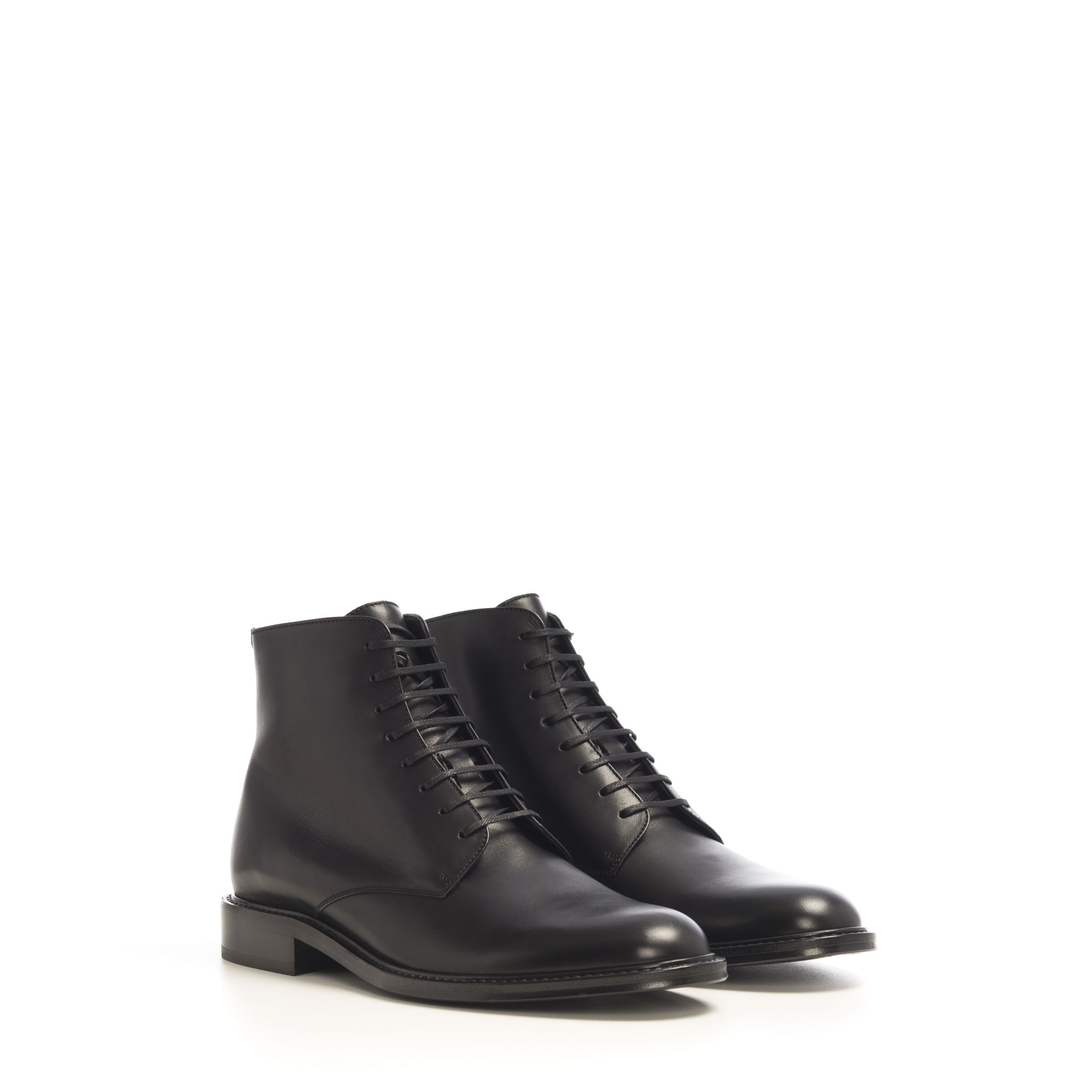 Saint Laurent Paris Army Laced Boots In Smooth Leather Size US 6 / EU 39 - 1 Thumbnail