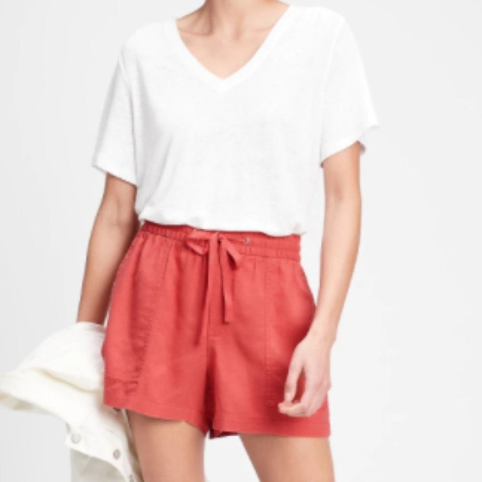 Gap GAP Factory Orange Desert Flower Pull-On Utility Shorts Size 32" / US 10 / IT 46 - 1 Thumbnail
