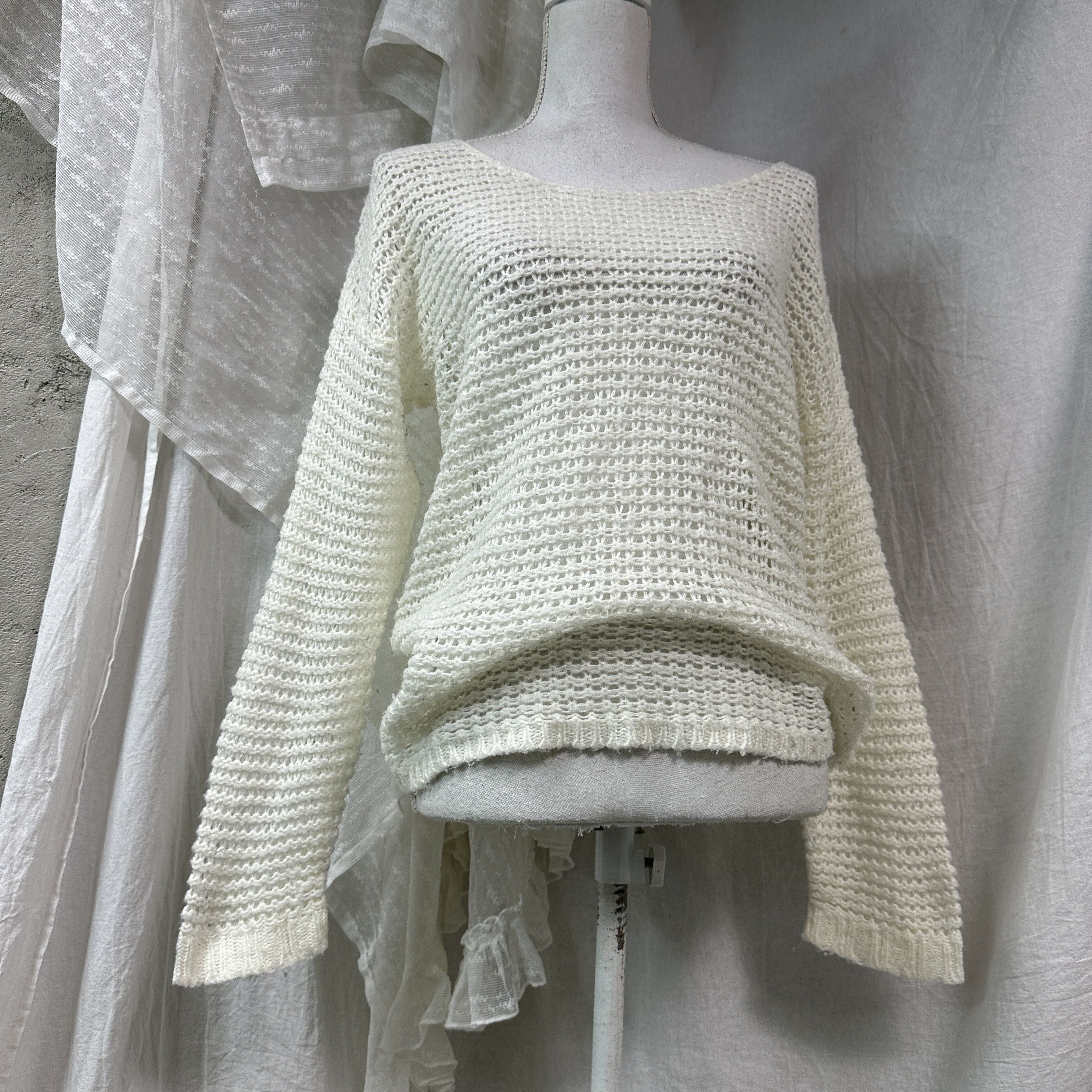 Vintage Vintage Avant Garde Cottage Loose Knit Sweater Y2K Size S / US 4 / IT 40 - 2 Thumbnail