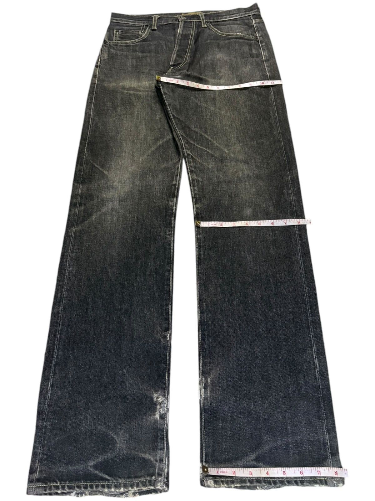 Japanese Brand Vintage Japanese Brand Rusty Wash Distressed Baggy Jeans Size US 31 - 13 Thumbnail