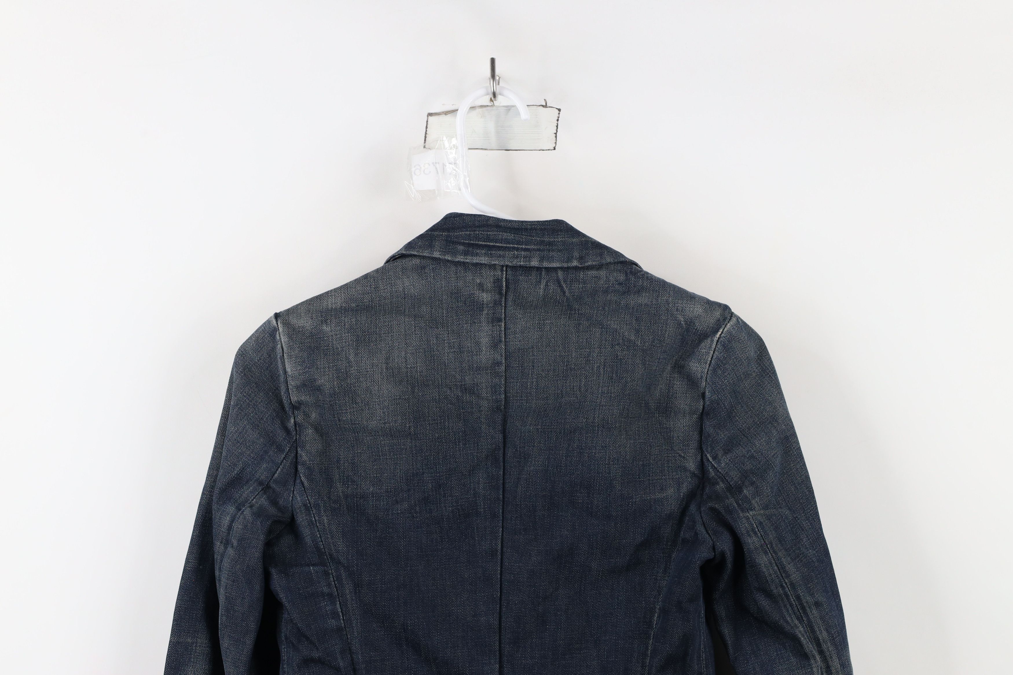Vintage Notify NFY Distressed Denim Jean Blazer Jacket Raw Denim Size XS / US 0-2 / IT 36-38 - 16 Thumbnail