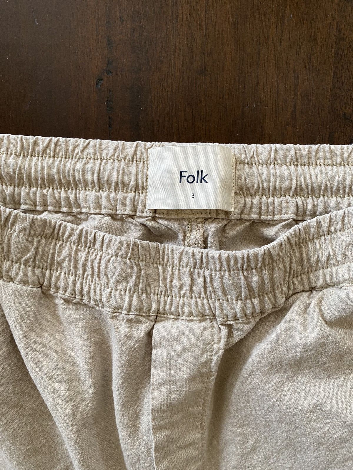 Folk Drawstring Assembly Pant Stone Linen/Cotton Size US 32 / EU 48 - 2 Thumbnail