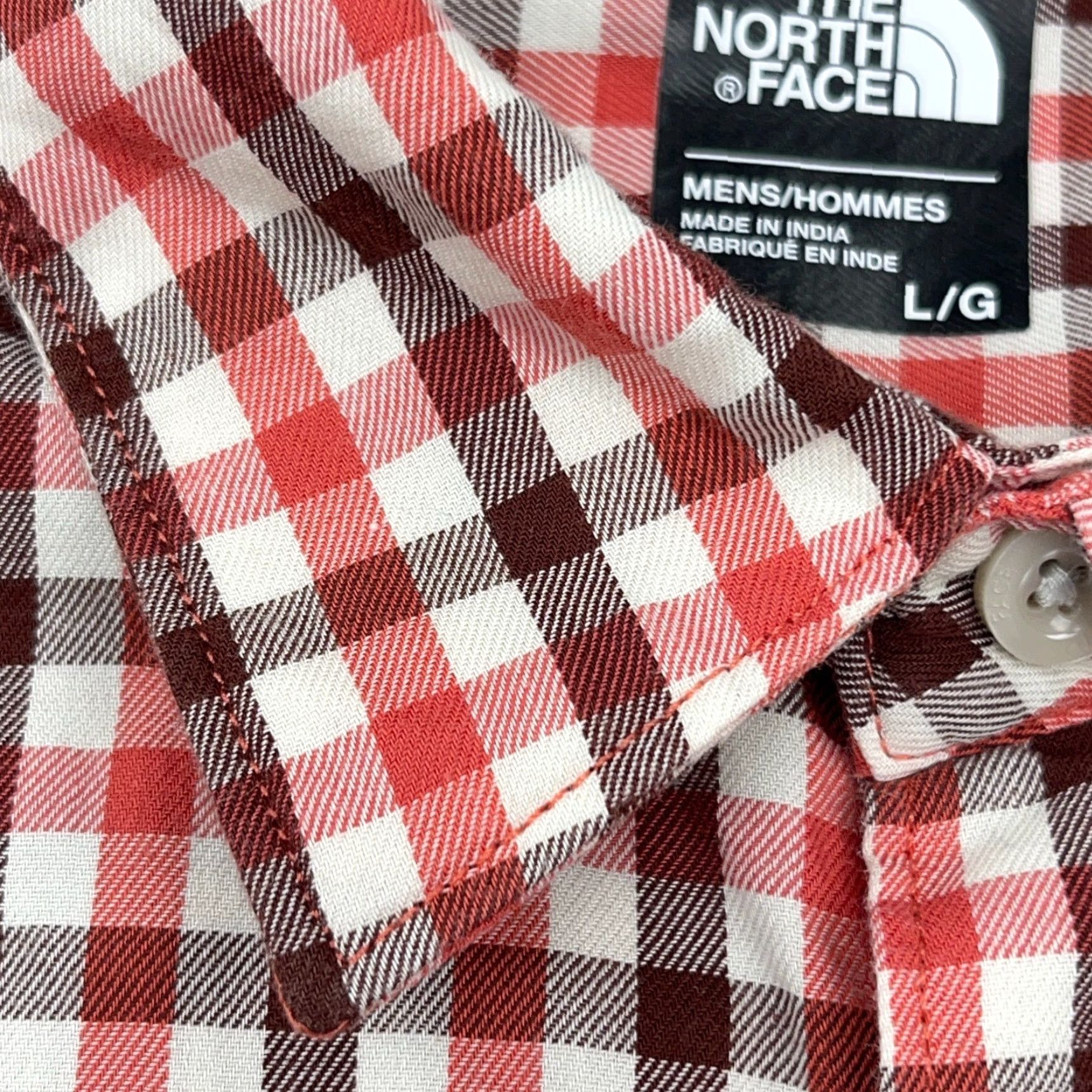 The North Face The North Face Shirt Men Large Pin Plaid Button Up Hiking Salmon Check Outdoor Adult Size US L / EU 52-54 / 3 - 6 Thumbnail