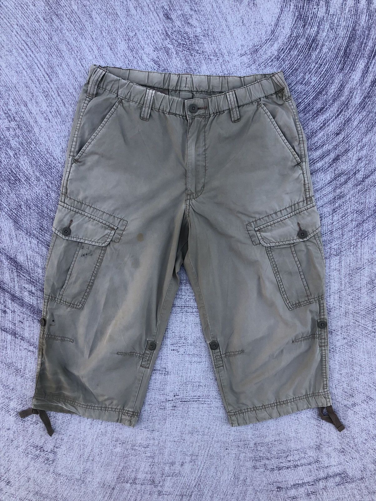 Japanese Brand × Uniqlo 🔴Uniqlo X Cropped Cargo Pants Multipocket Stretchable Size US 31 - 12 Thumbnail