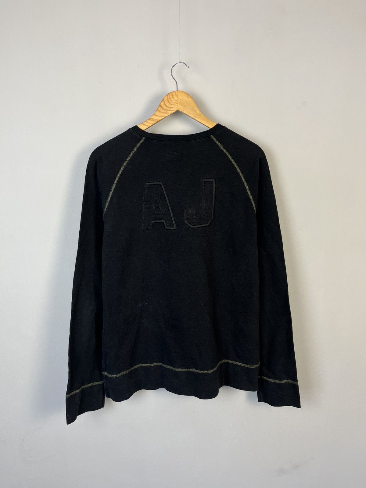 Armani × Vintage Armani Jeans Vintage Faded Y2K Big Logo Cotton Sweatshirt Size US XL / EU 56 / 4 - 1 Thumbnail