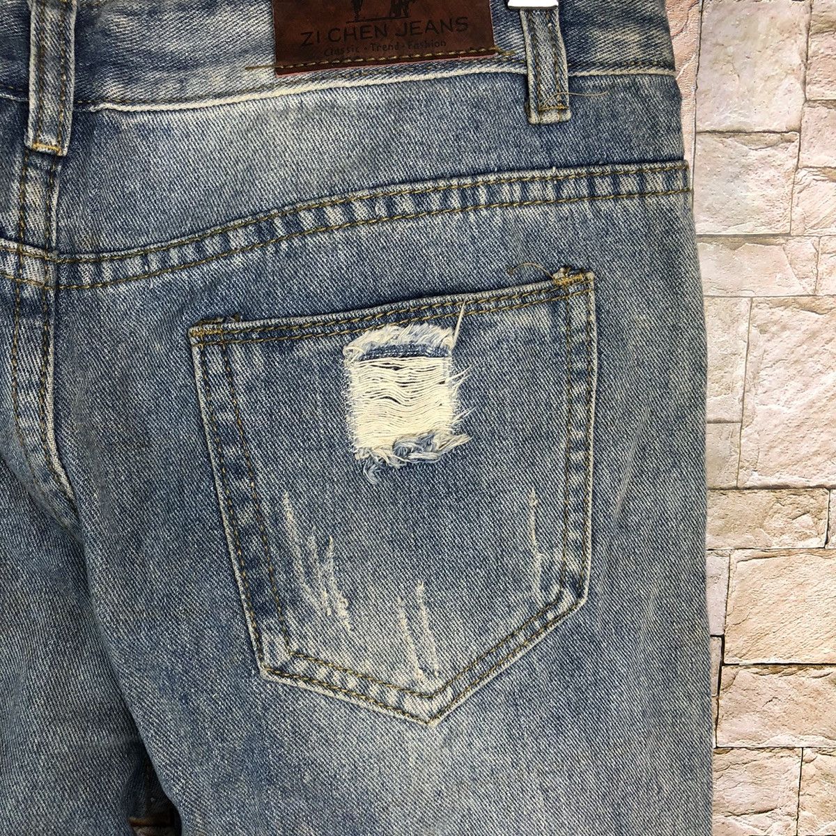 Japanese Brand Zichen Jeans Distressed Denim Pants #A129 Size US 31 - 20 Thumbnail