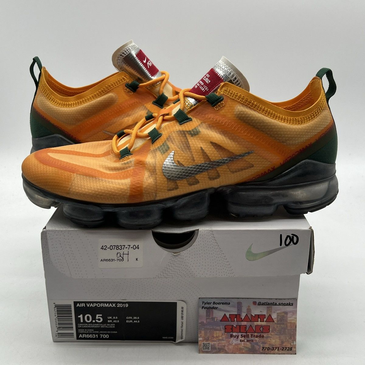 Nike Air VaporMax canyon gold Size US 10.5 / EU 43-44 - 1 Thumbnail