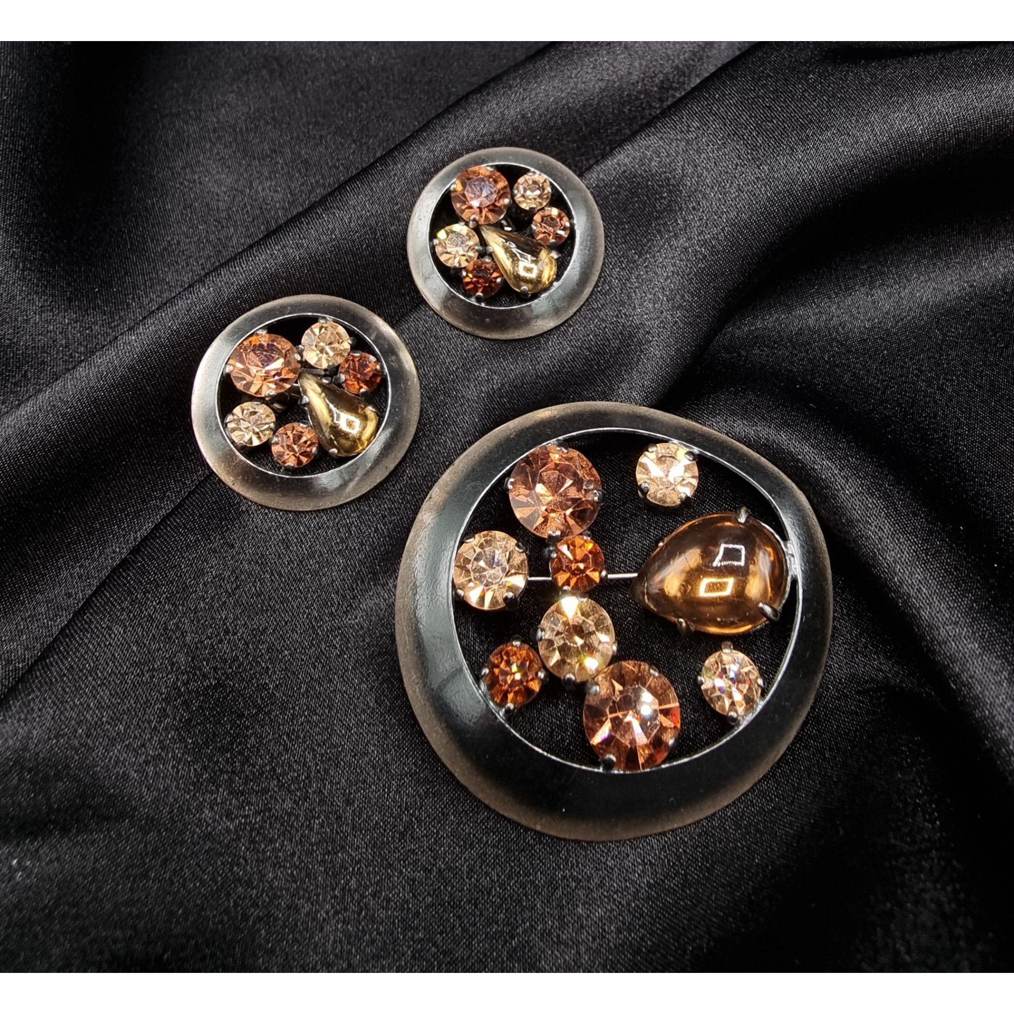 Vintage West Germany Signed Crystal Rhinestone Jewelry Set B