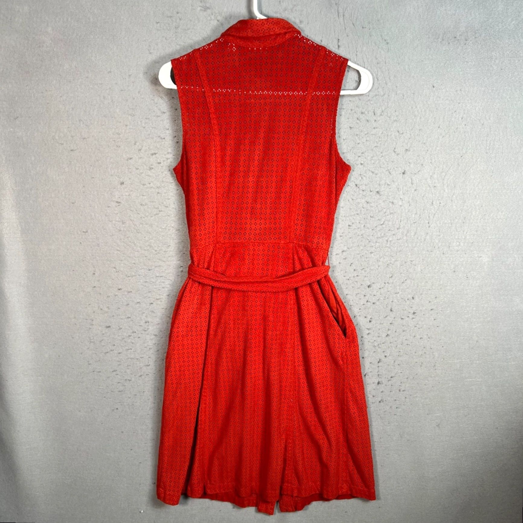 Vintage Eva Mendes Red Eyelet Dress Sleeveless Size XS Womens Size XS / US 0-2 / IT 36-38 - 2 Thumbnail
