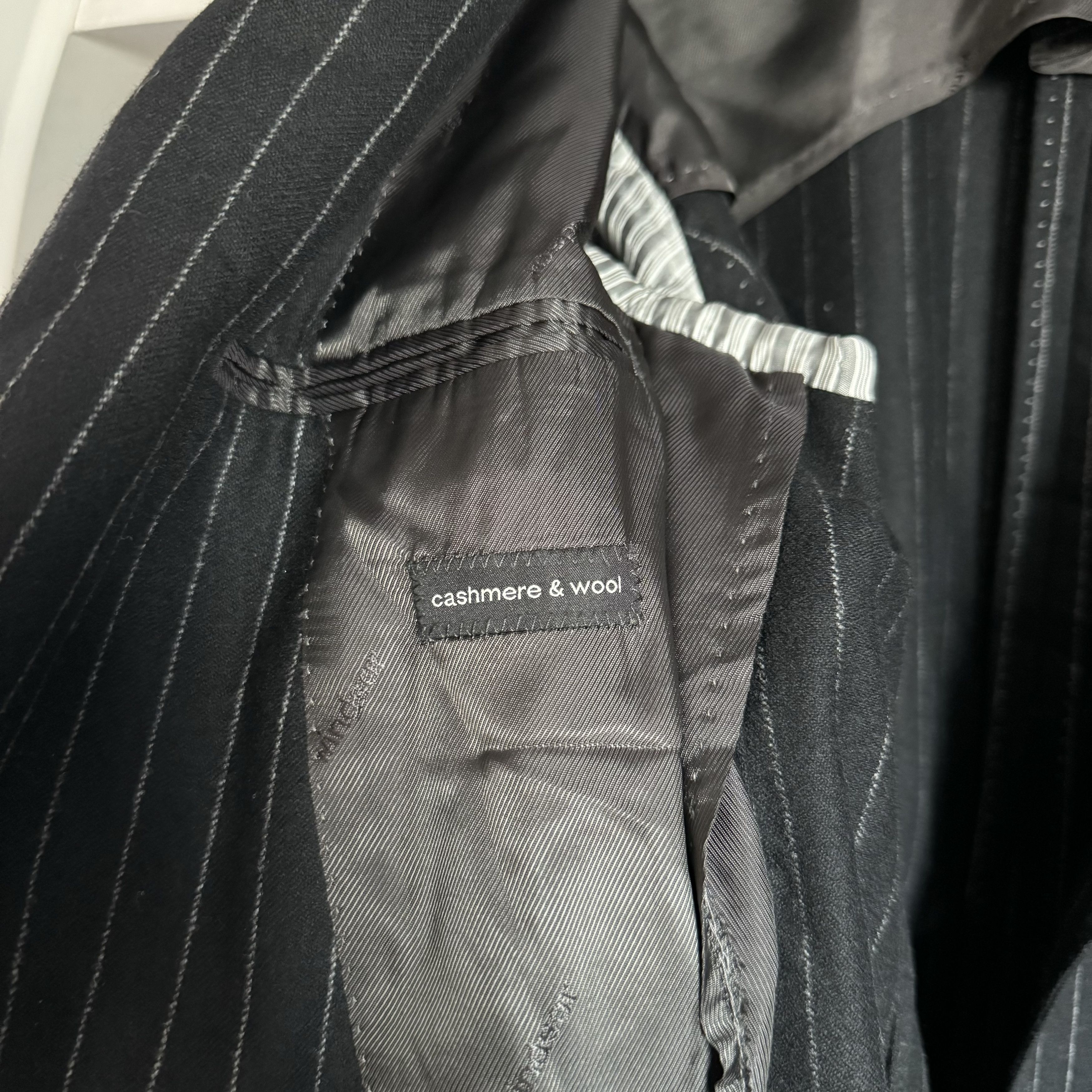 Loro Piana Men's WINDSOR SARTORIA WOOl CASHMERE Black Stripped Blazer Size 50R - 6 Thumbnail