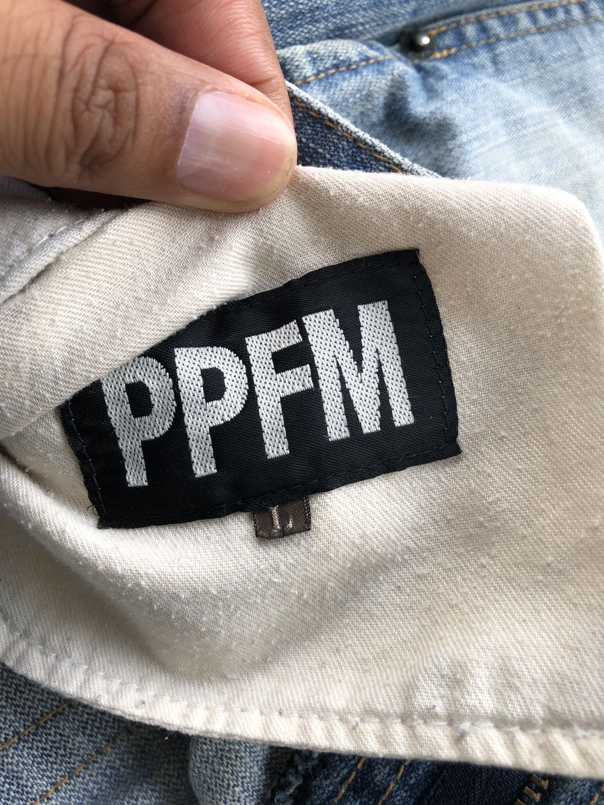 PPFM Japanese PPFM Double Waist Distressed Jeans Size US 33 - 19 Thumbnail