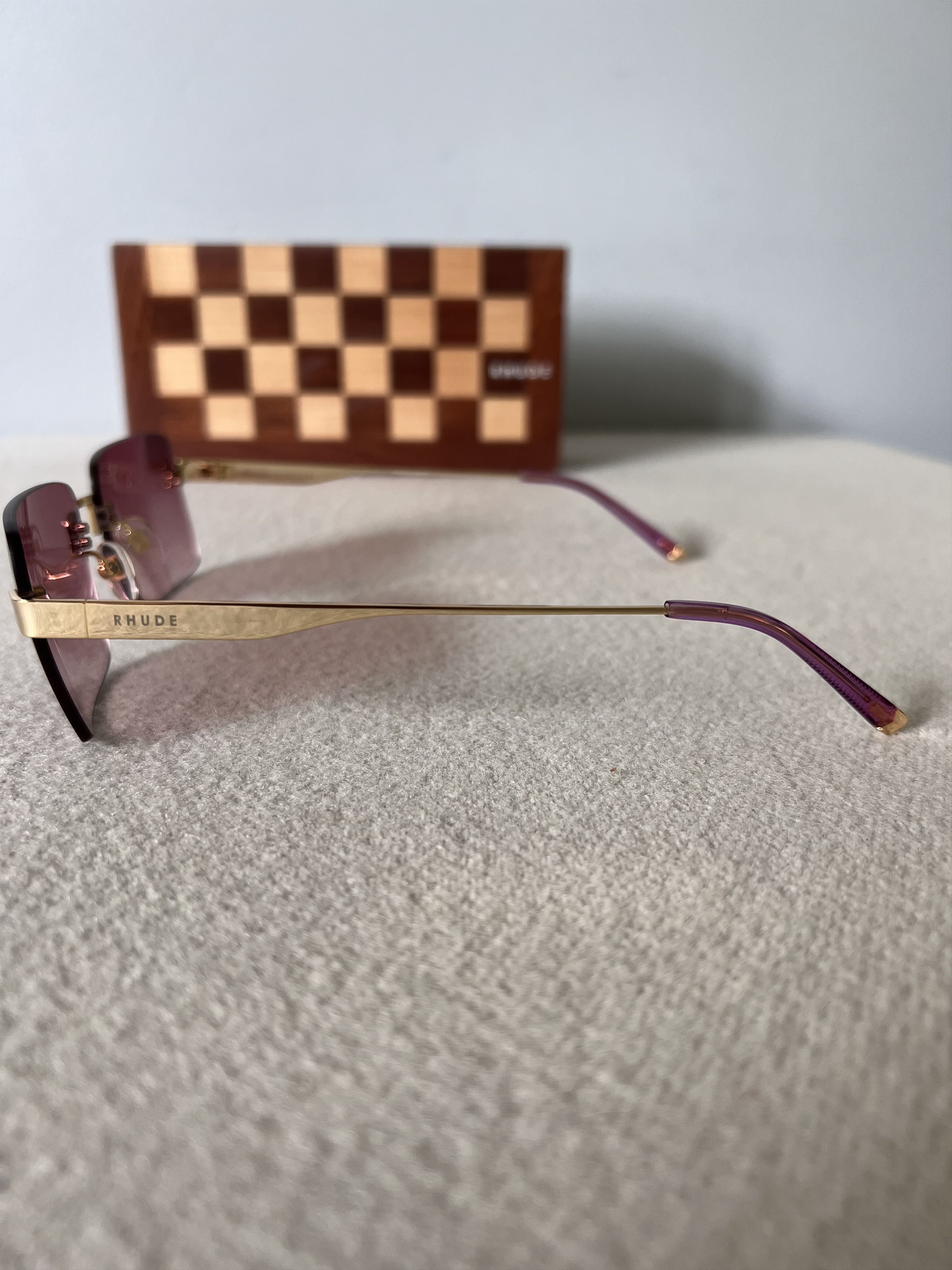 Rhude Rhude New Money Sunglasses in Gold with Rose Lens Size ONE SIZE - 3 Thumbnail