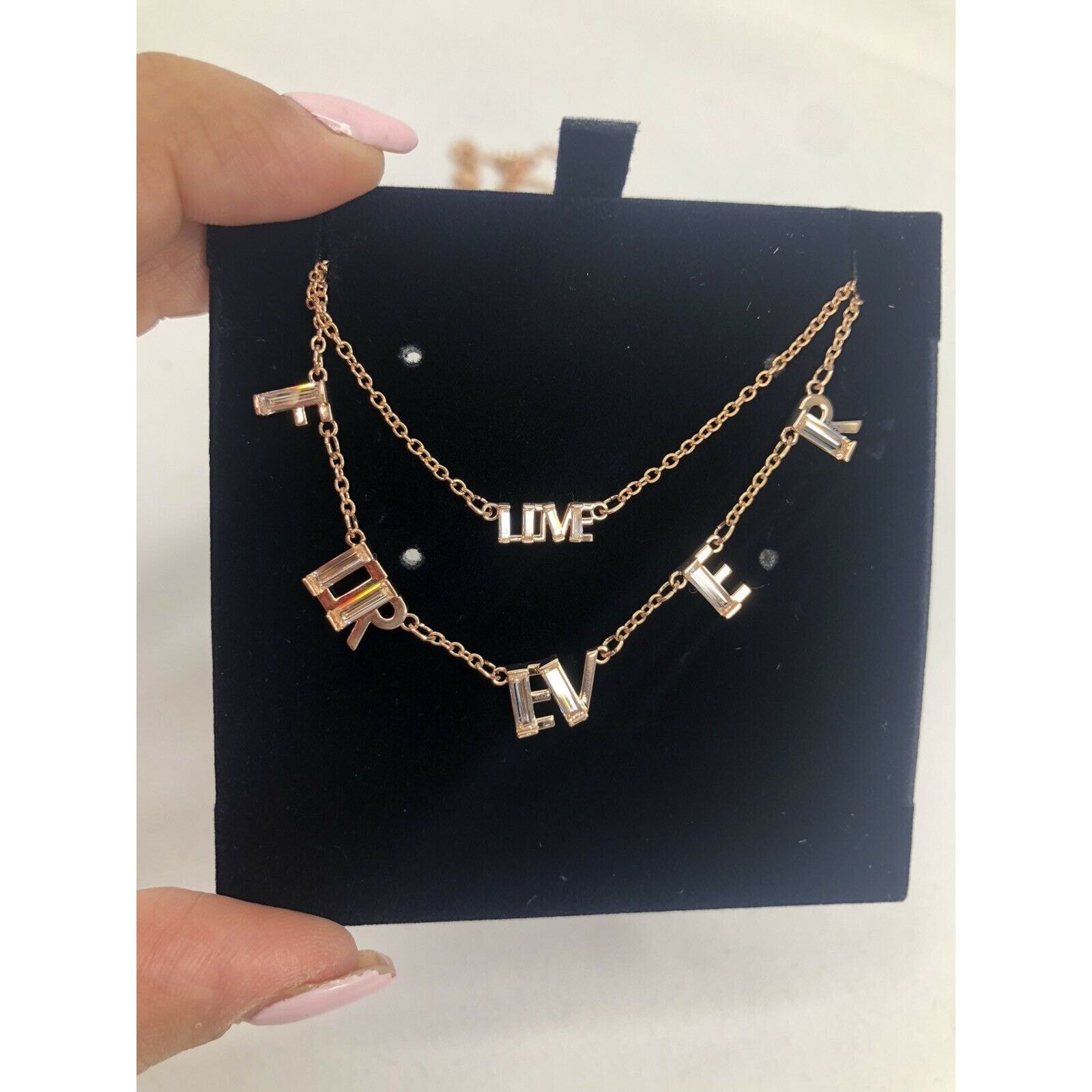 Swarovski Swarovski Duo Forever & Love Necklace set Rose Gold Tone new Size ONE SIZE - 3 Thumbnail