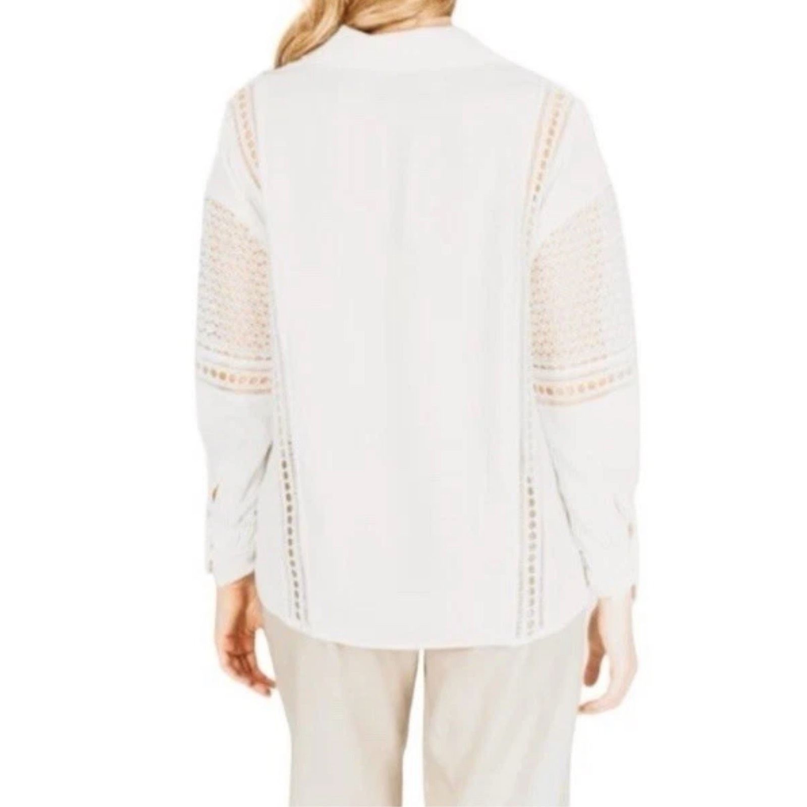Brochu Walker Brochu Walker Kaia Blouse Long Sleeves Eyelet & Lace Relaxed Size M / US 6-8 / IT 42-44 - 2 Thumbnail