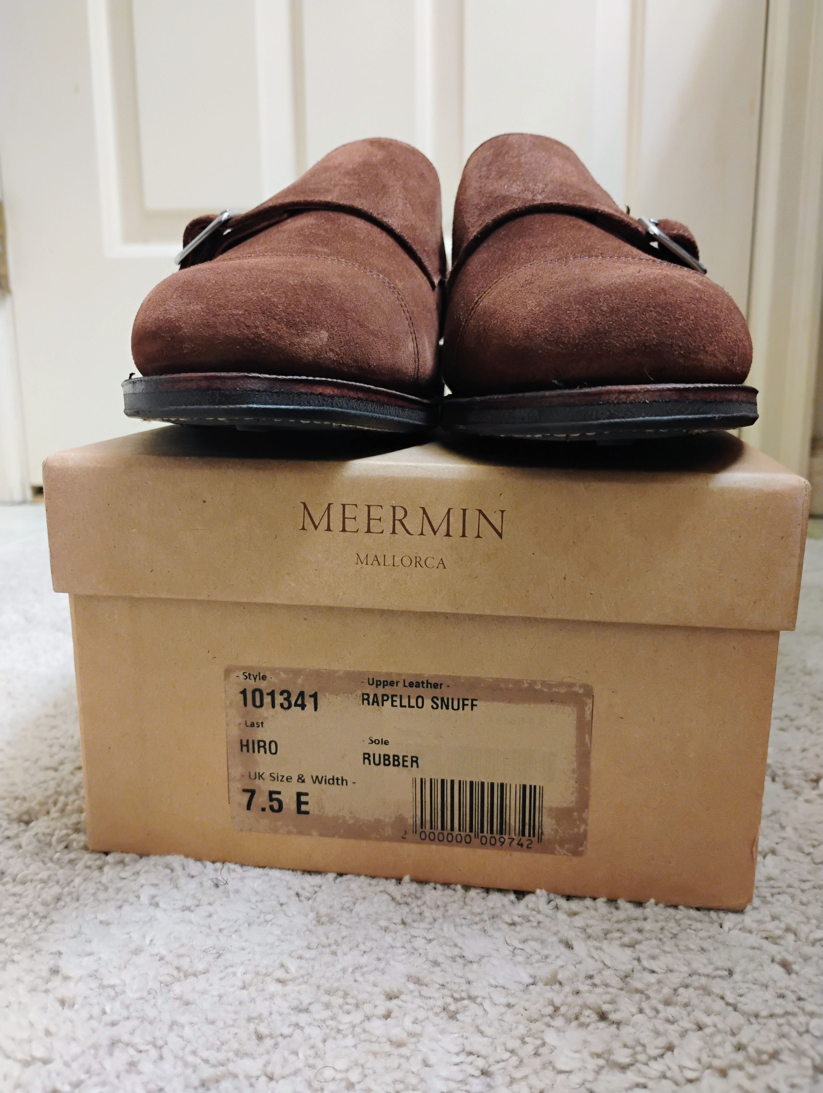 Meermin Snuff Rapello Suede Double Monkstrap Size US 8.5 / EU 41-42 - 3 Thumbnail