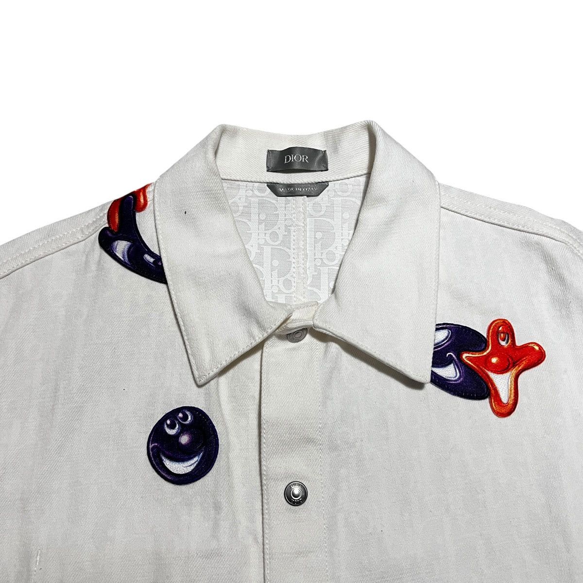 Dior DIOR × Kenny Scharf 2021SS Oblique Lining White Denim Jacket Size US M / EU 48-50 / 2 - 2 Thumbnail