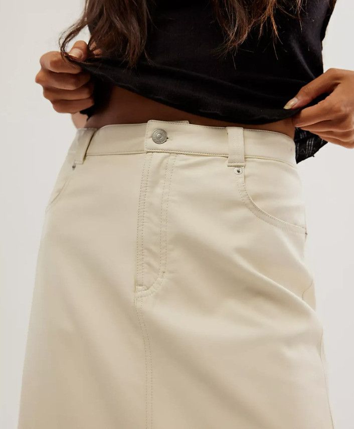 Free People Free People City Slicker Faux Leather Maxi Skirt Nilla Cream Size 25" / US 0 / IT 36 - 3 Thumbnail