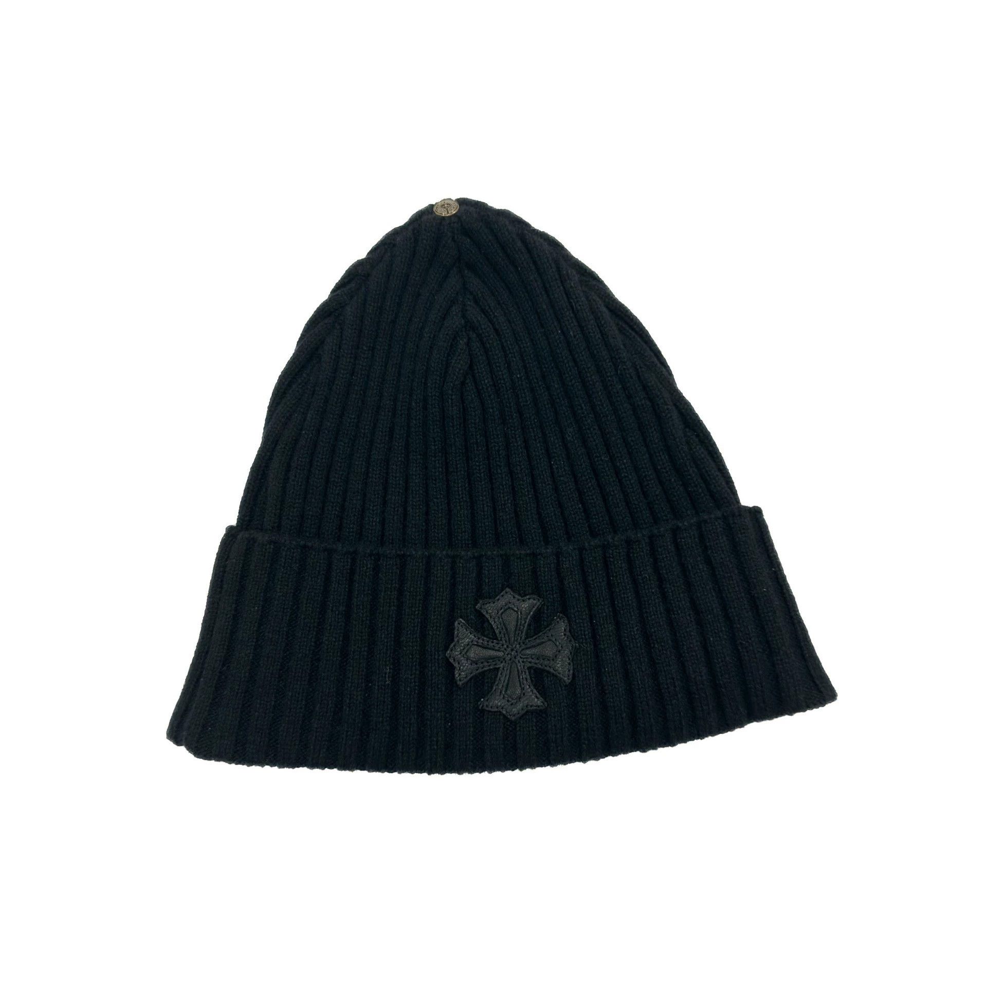 Chrome Hearts 【Brand New】Chrome Hearts Cashmere Leather Beanie Size ONE SIZE - 1 Thumbnail