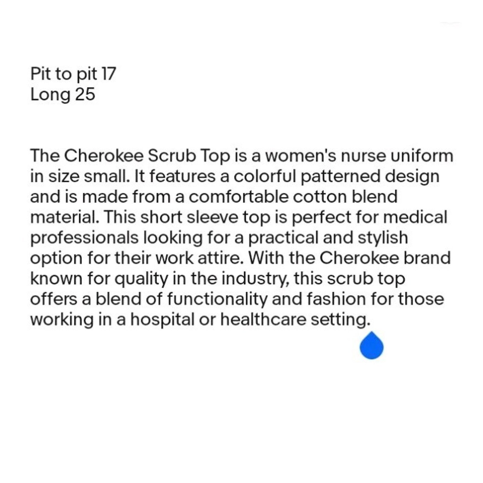 Cherokee Cherokee Scrub Top Women Sz Small Nurse Short Sleeve Blue Size S / US 4 / IT 40 - 9 Thumbnail