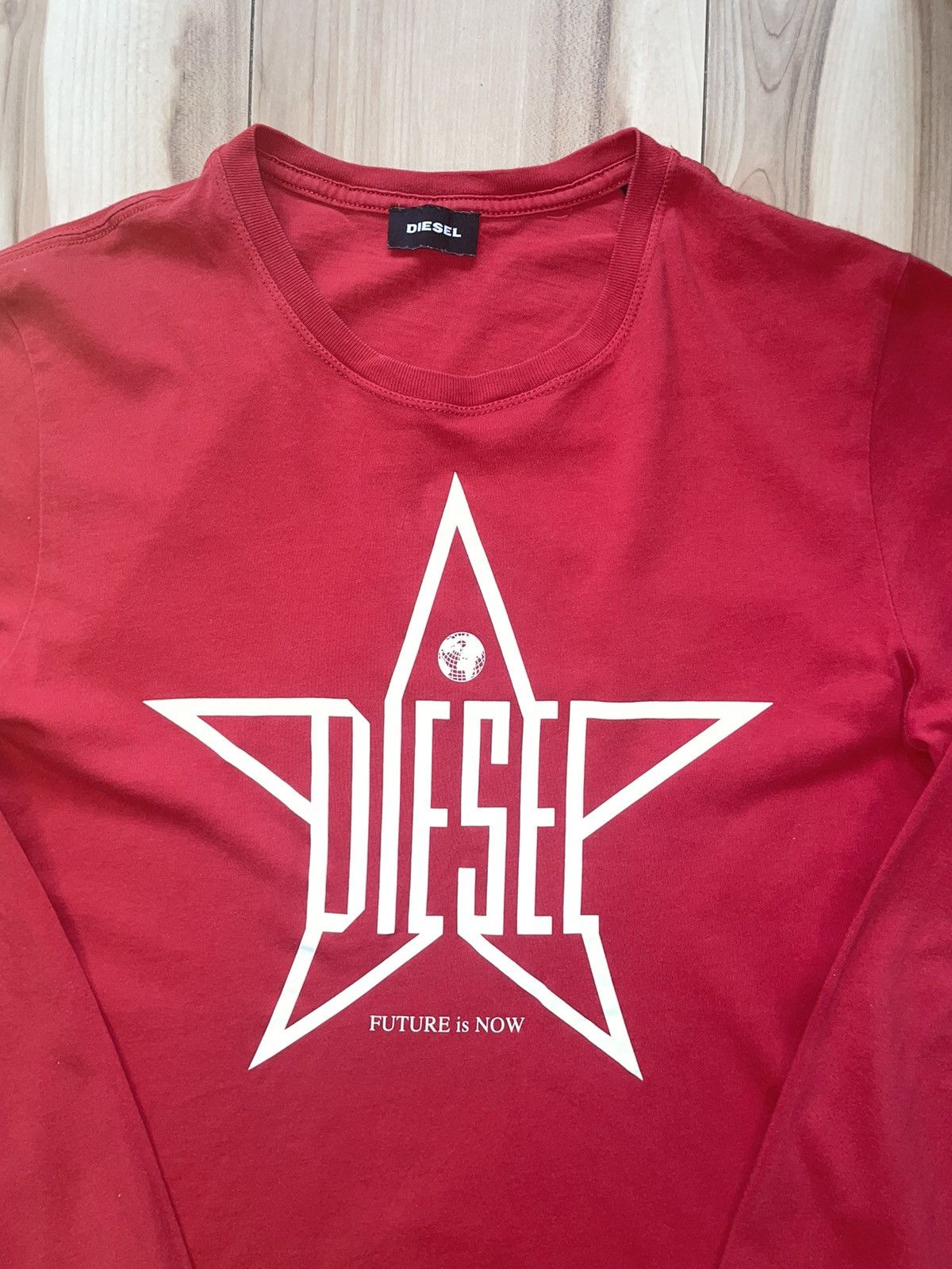 Diesel × Vintage Long Sleeve Diesel Future is Now Vintage Streetwear Red Size US S / EU 44-46 / 1 - 3 Thumbnail